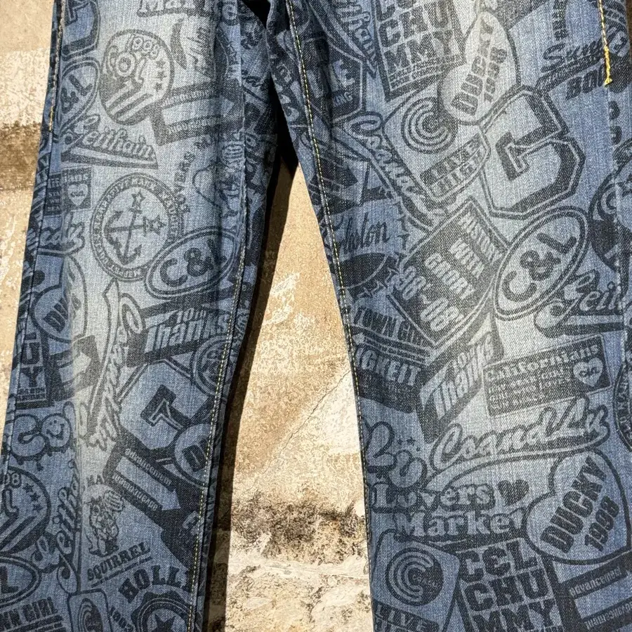 CO&LU Stamping Loose Straight Denim