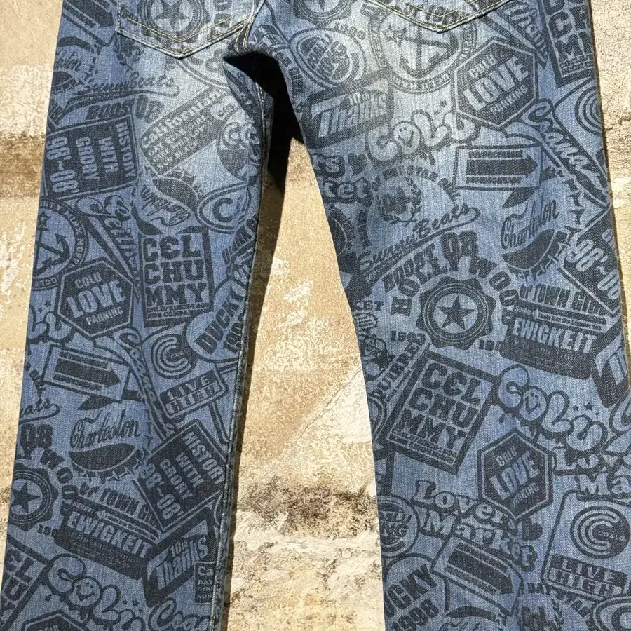 CO&LU Stamping Loose Straight Denim