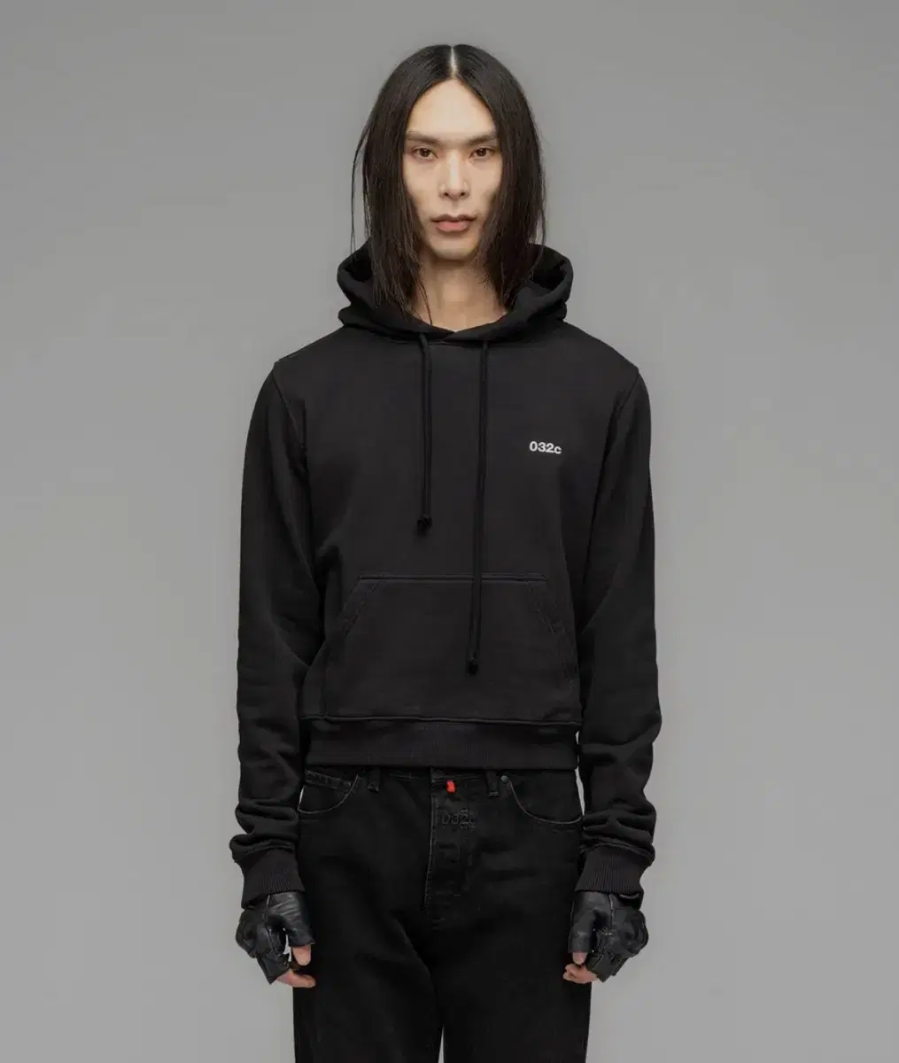 032C Topplayer Fitted Hoodie Washed Black