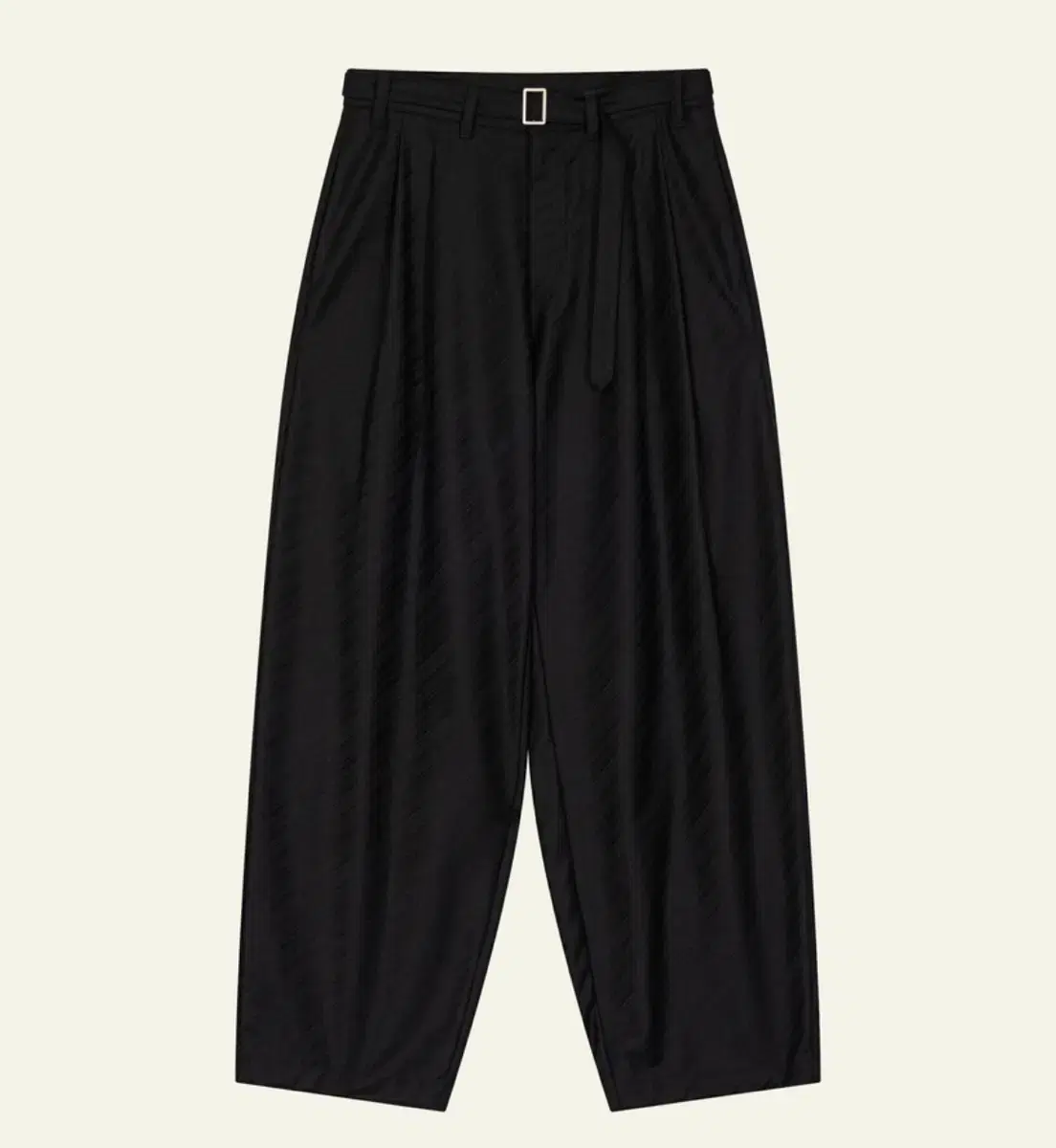 Waiveless Belted Two-Tuck Trouser Black Bias 2