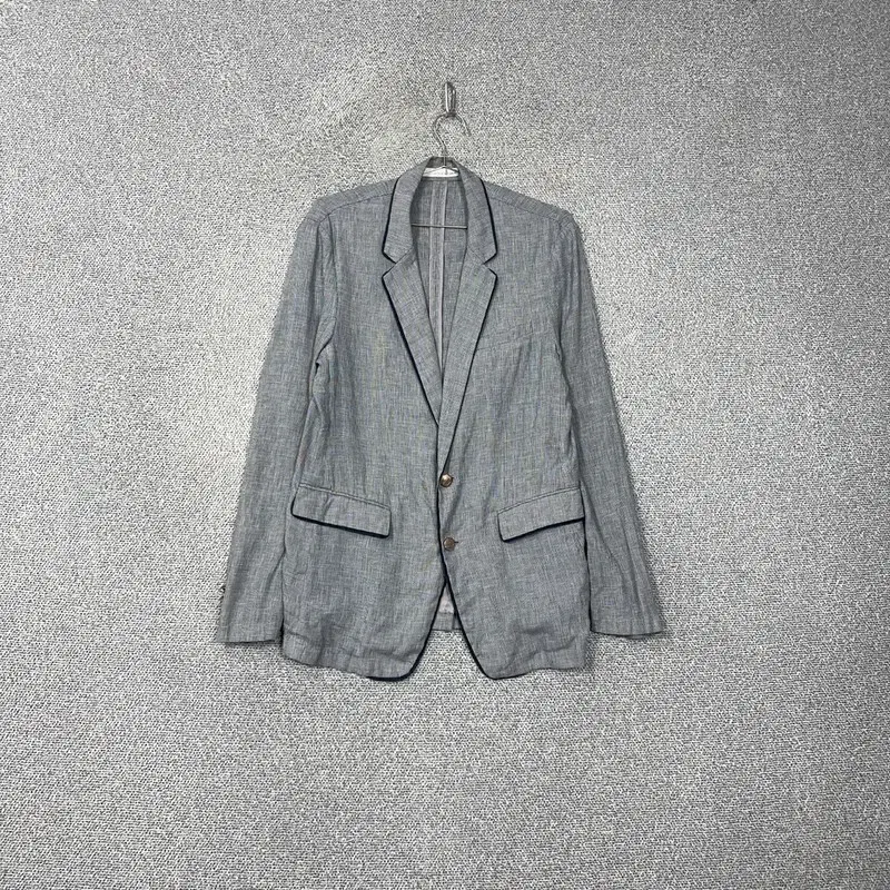 Solid Homme Check Linen Two-Button Blazer 105