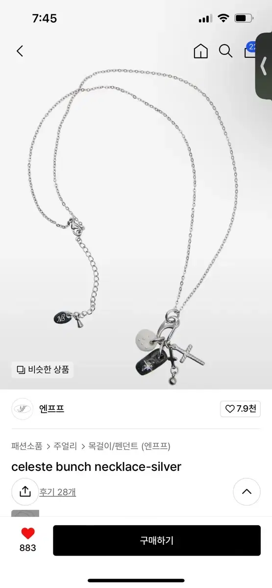 엔프프 celeste bunch necklace-silver