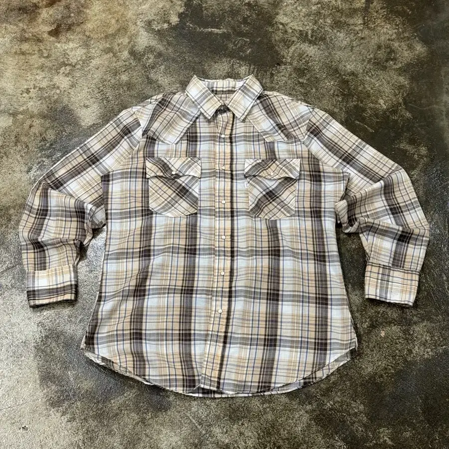 70s Levis WhiteTab Check Western Shirt