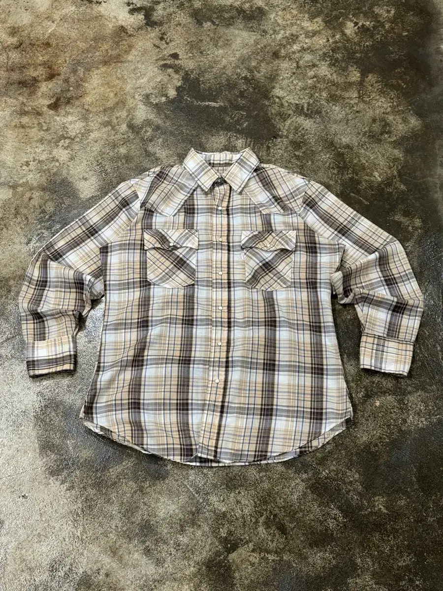 70s Levis WhiteTab Check Western Shirt