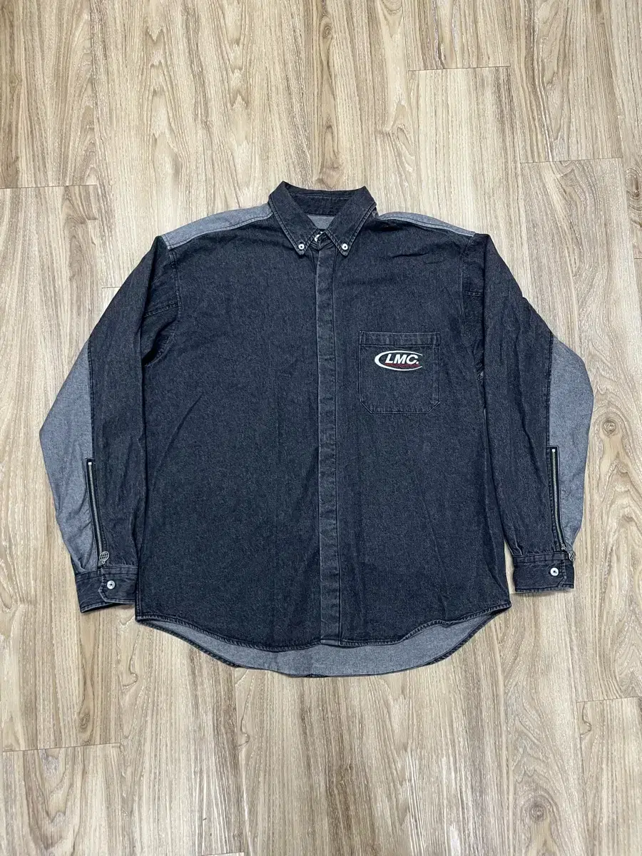 LMC Overfit Black Denim Shirt Jacket