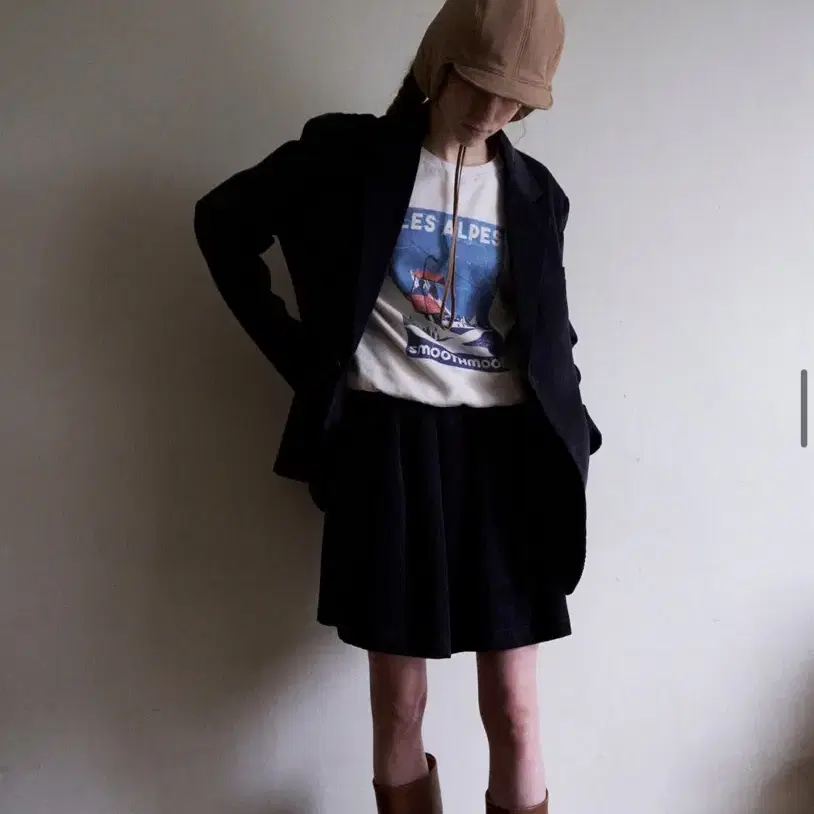 스무스무드 코듀로이 스커트navy people corduroy skirt