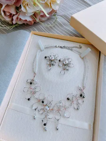 와이어 비즈 목걸이 액세서리 액세서리 결혼식 2차 모임