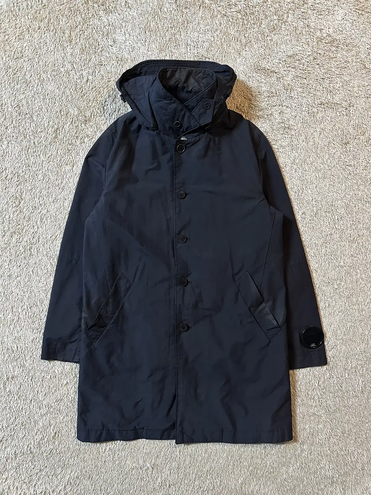 [XL] C.P. Company Ren Hooded Maccoat Black