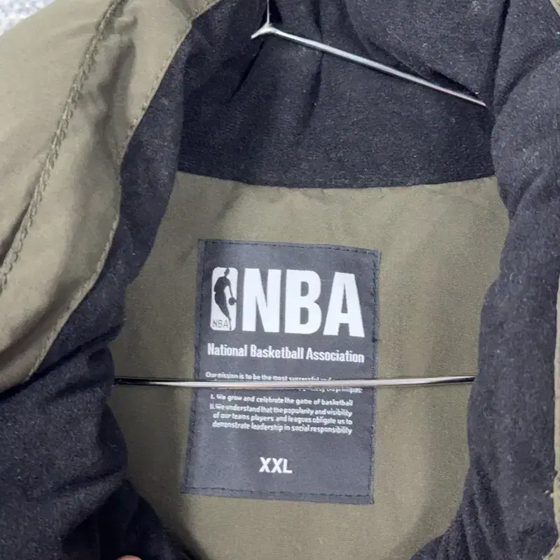 NBA 패치로고 덕다운 카키 패딩 XXL