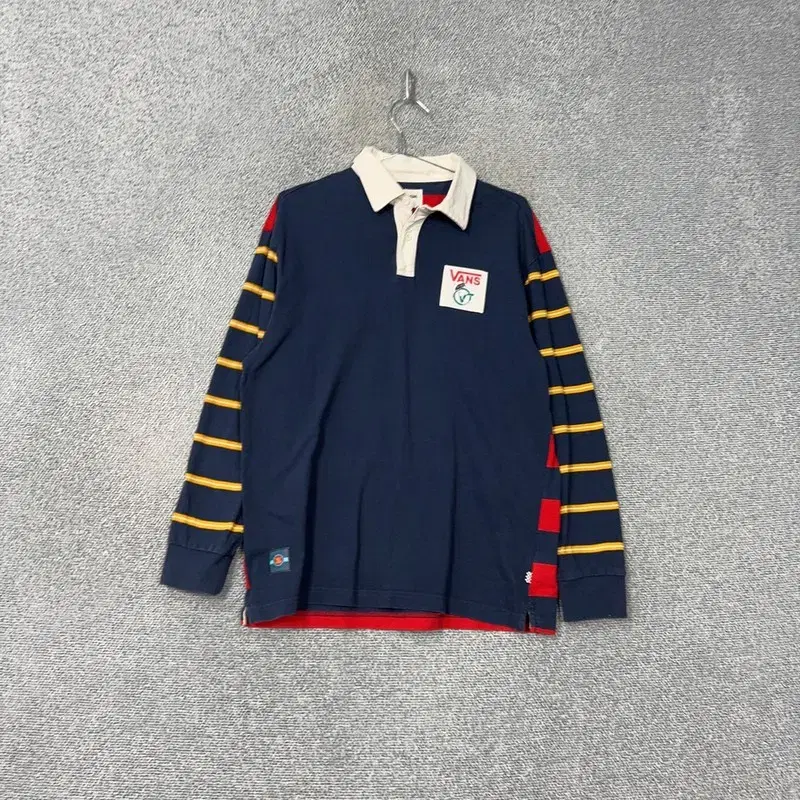 Vahn's Box Logo Stripe Rugby Tee L