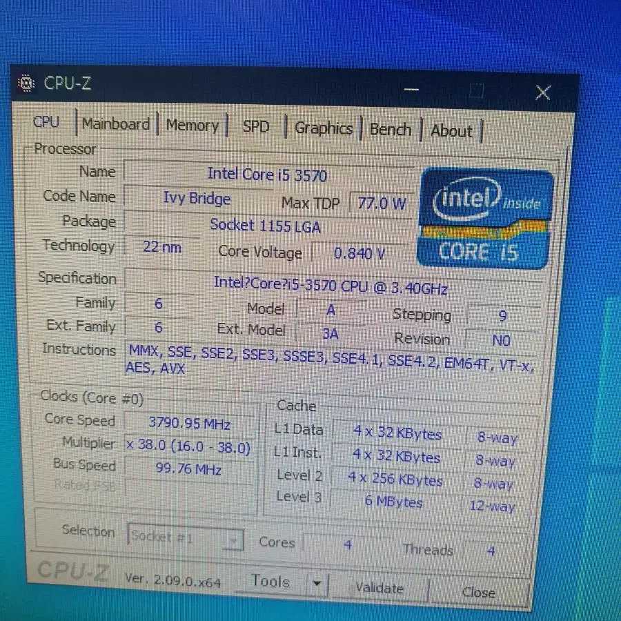 i5-3570 CPU와 ASROCK H61M-VS4 메인보드