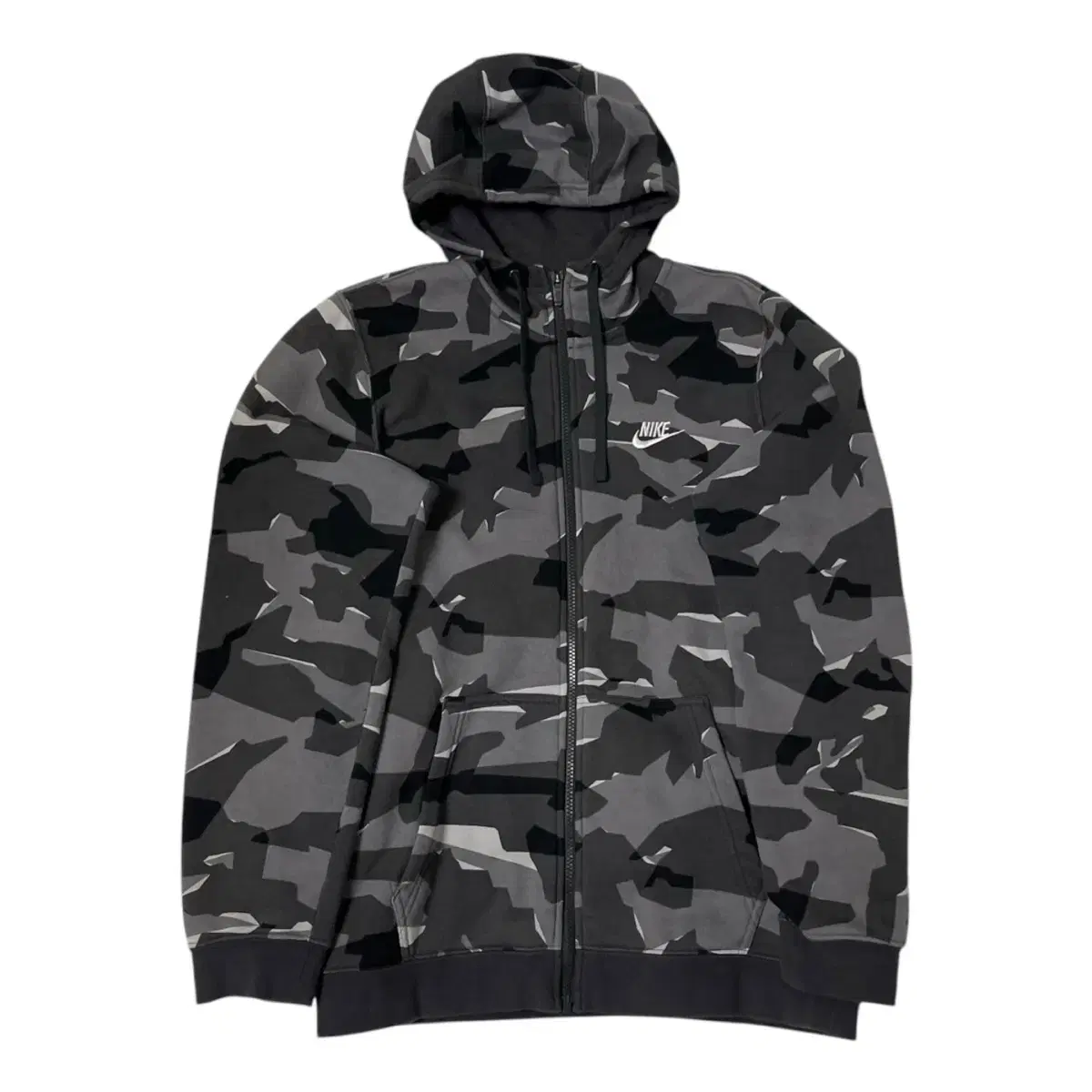 Nike Vintage Swoosh Military Camouflage Camo Hooded Zip-Up Jacket L