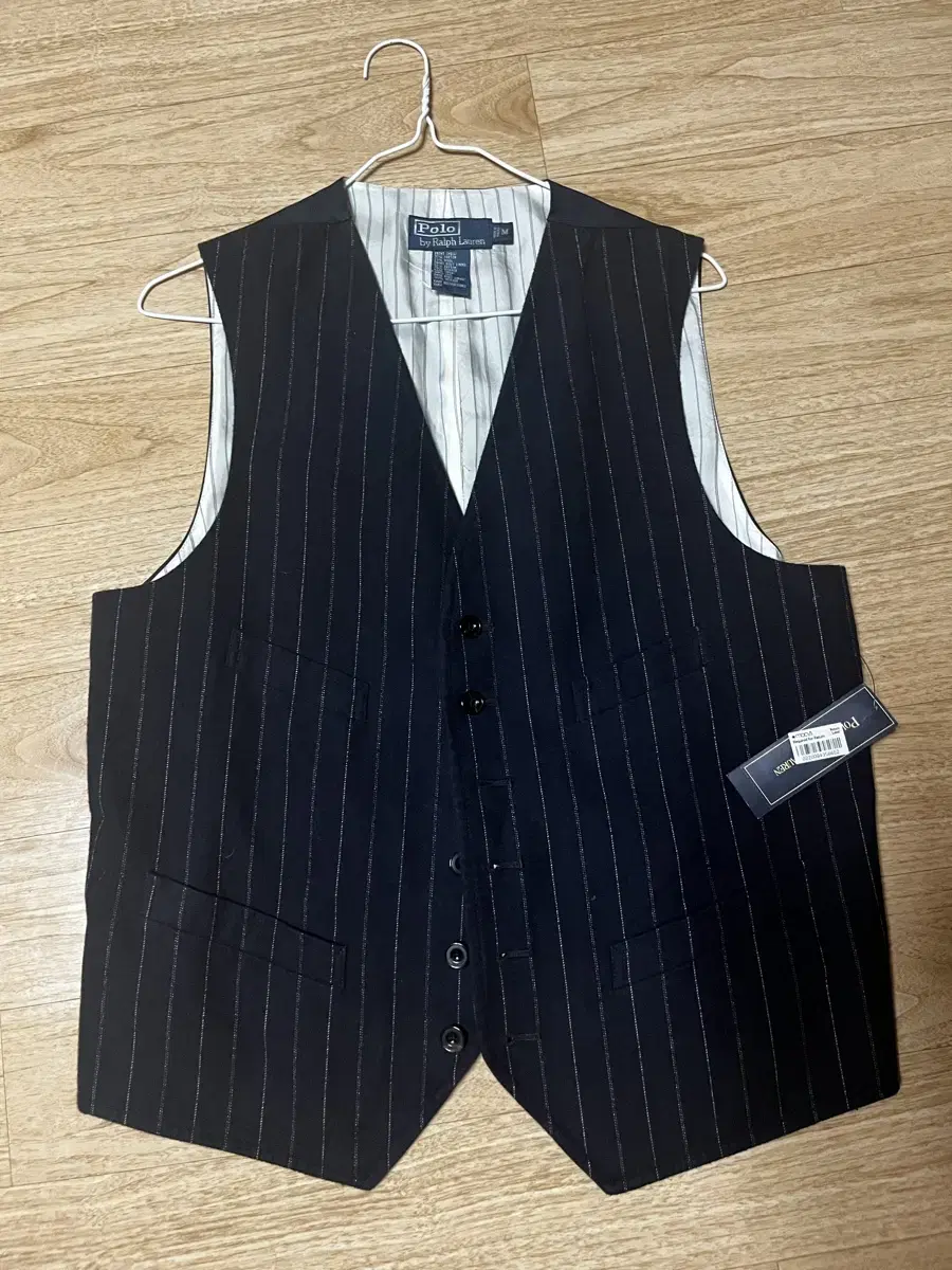 M) Polo Ralph Lauren Navy wool striped vest