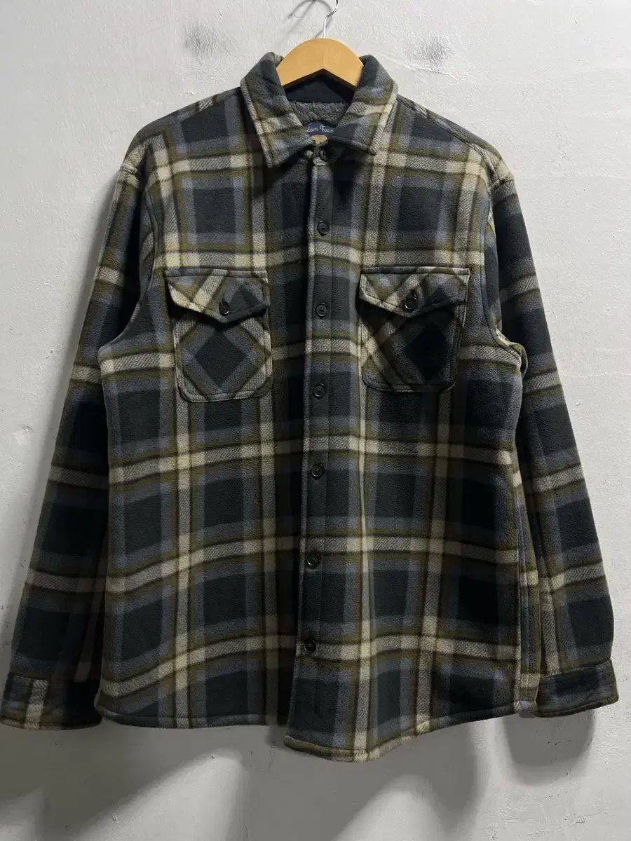 100-105 Freedom Foundry Boa brushed fleece check loose-fitting shirt jacket