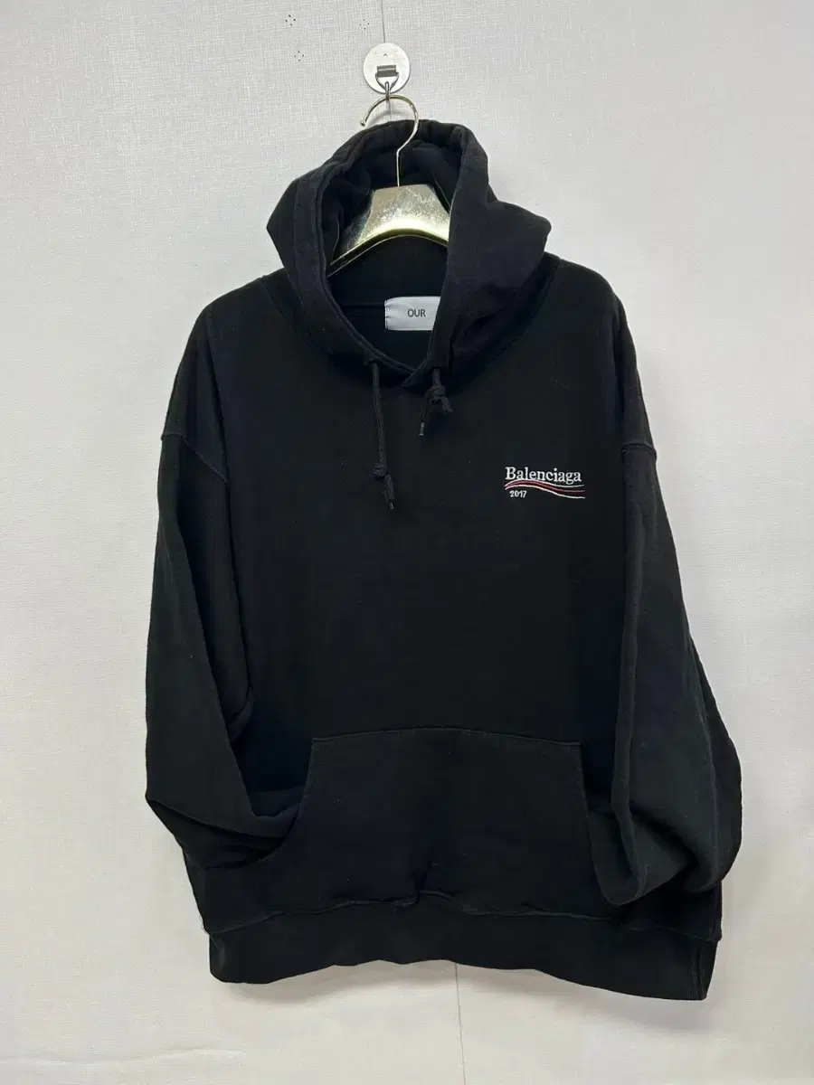 XL Balenciaga mark hooded sweatshirt