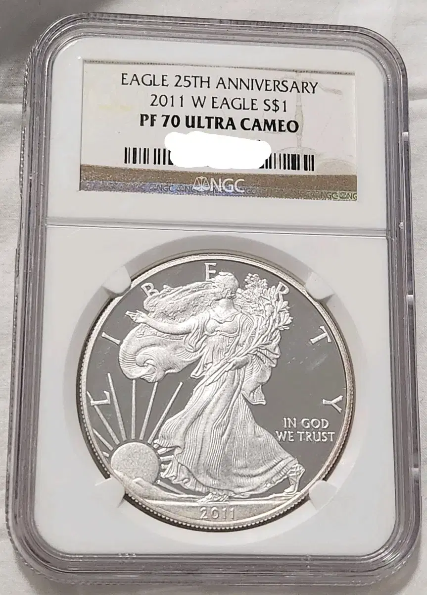 2011 W 프루프 아메리칸 실버 이글 PF-70 NGC 1oz 은화