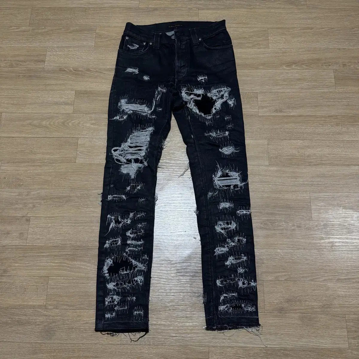 Destroyed Remake Black Cotead Jean