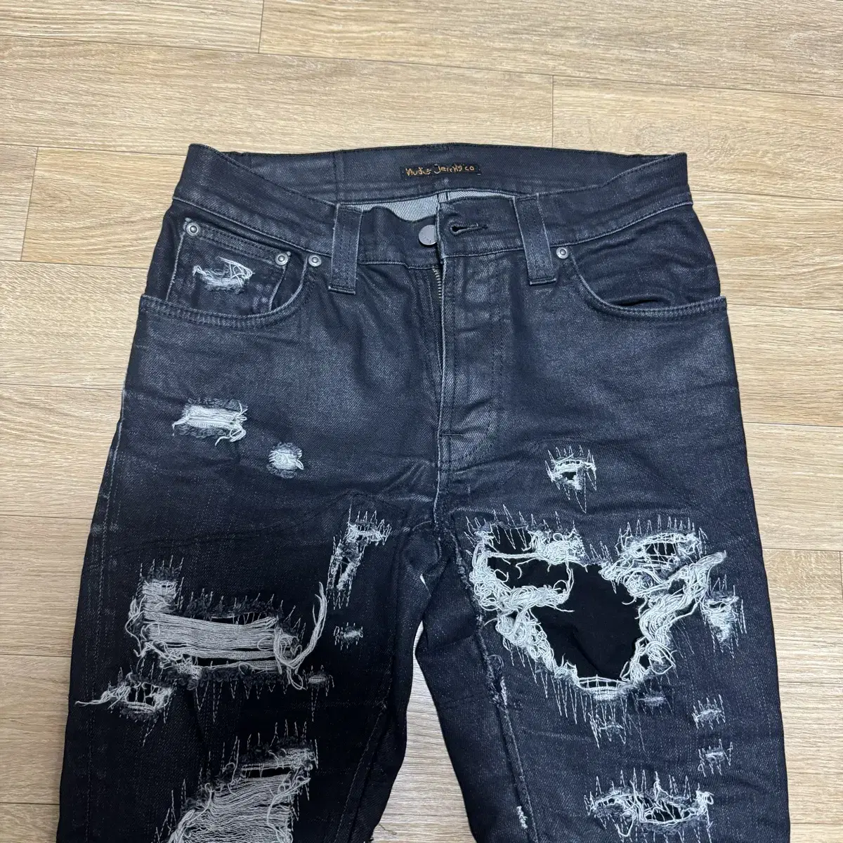 Destroyed Remake Black Cotead Jean