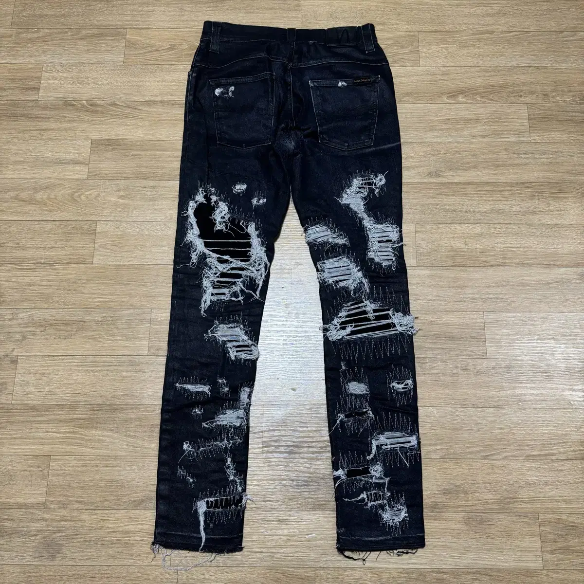 Destroyed Remake Black Cotead Jean