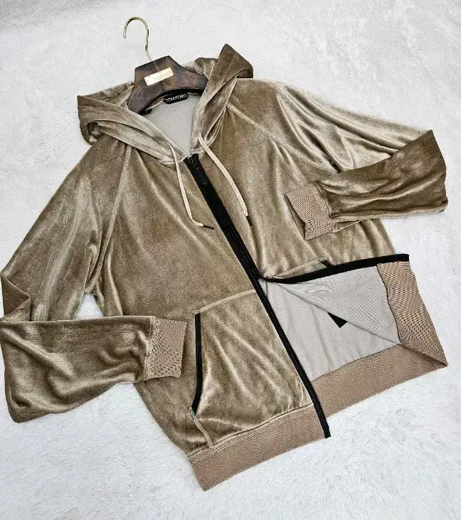 Tom Ford velour hooded zip-up