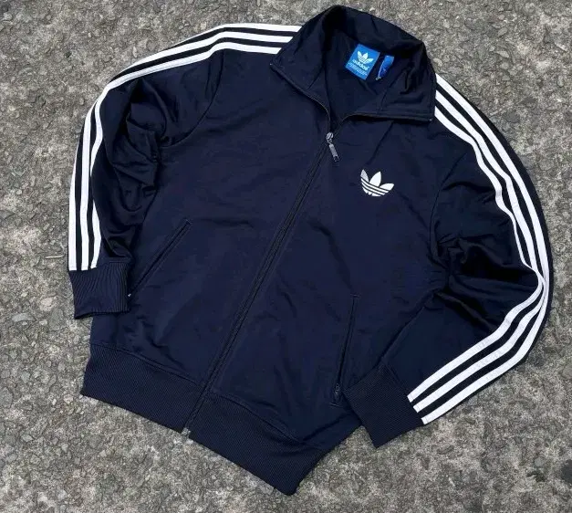 adidas Navy Firebird Tracktop Jersey Zip Up 100/L