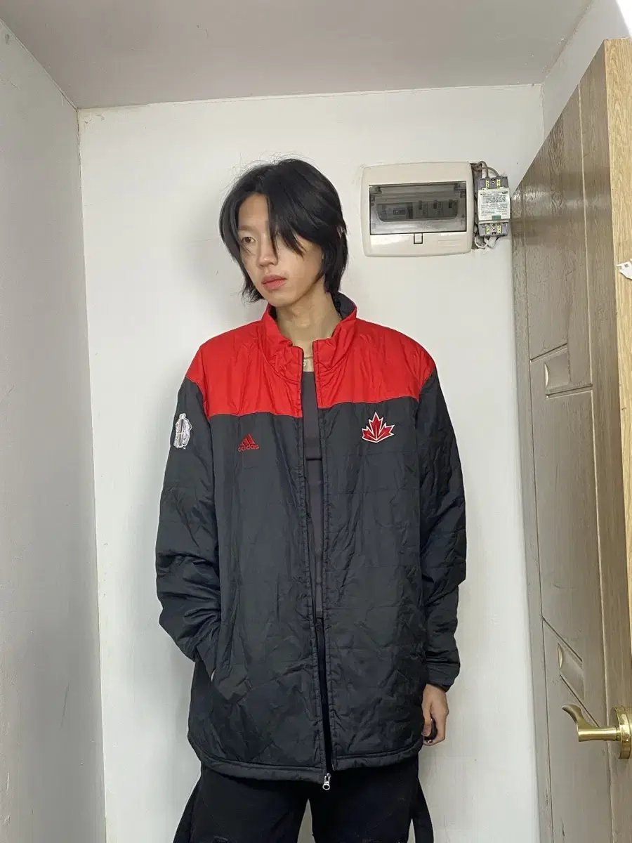 Adidas Canada Red Black Windbreaker 2XL