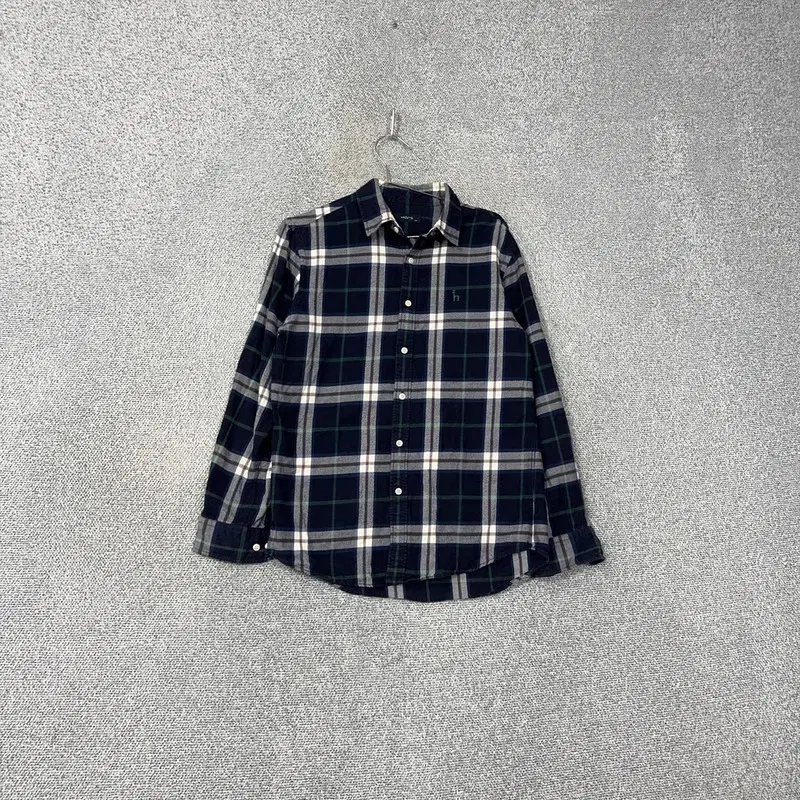 Hodges Check Navy Logo Cotton Shirt 100% Cotton