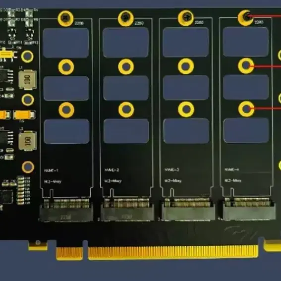 M.2 SSD 4개 연결 해주는 PCI-E 4.0 고속 확장카드 (RA