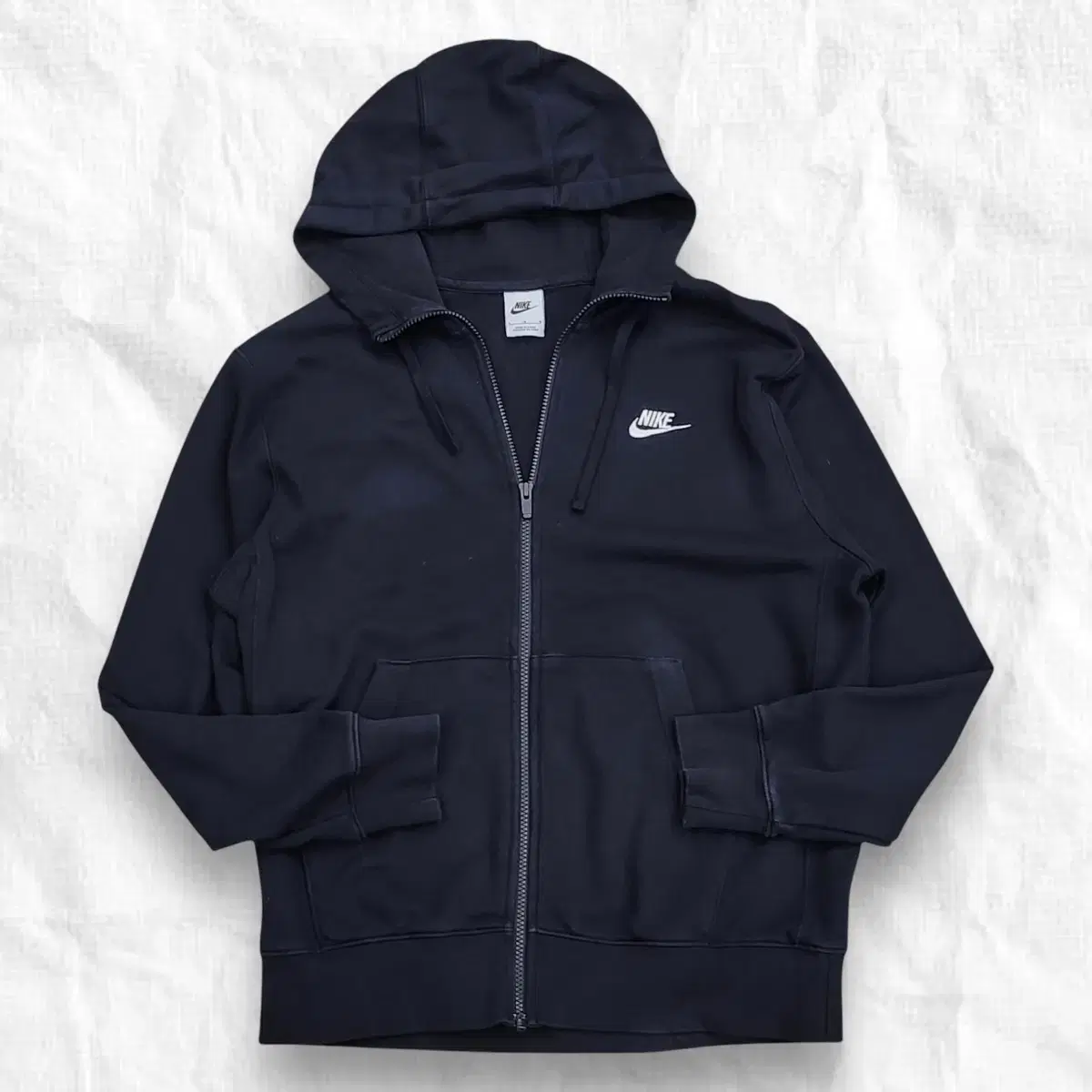 [L] Nike New Basic Logo Hoodie Zip Up Black