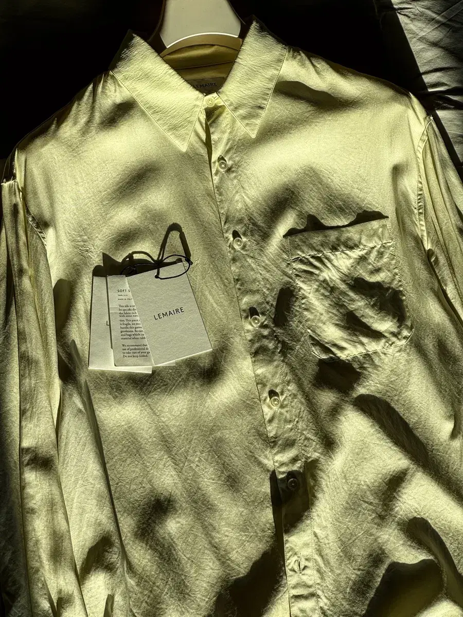 Lemaire / 100% silk shirt lemon glaze / S(100)