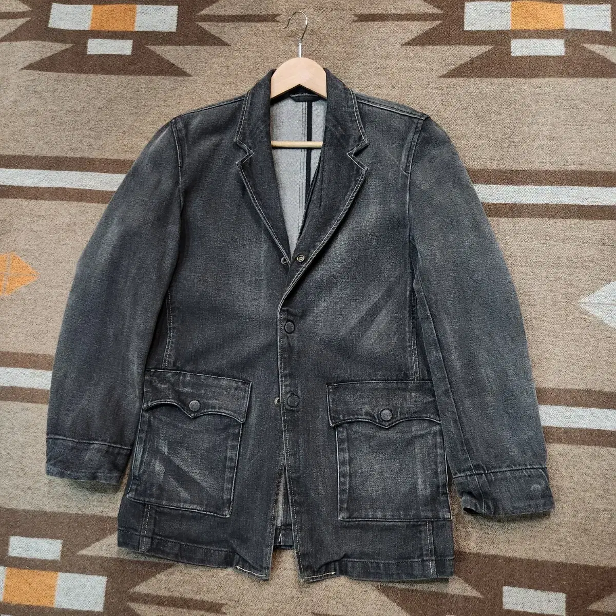 Levi's Japan Black and Blue Blazer Jacket L