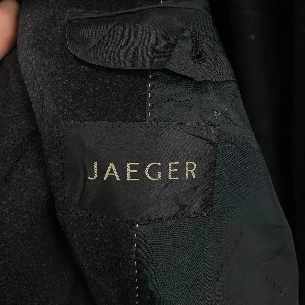 빈티지 JAEGER 퓨어 캐시미어 코트