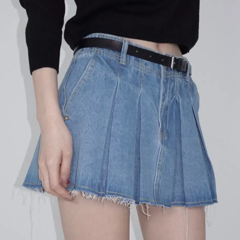 페일제이드 Denim Pleats Skirt