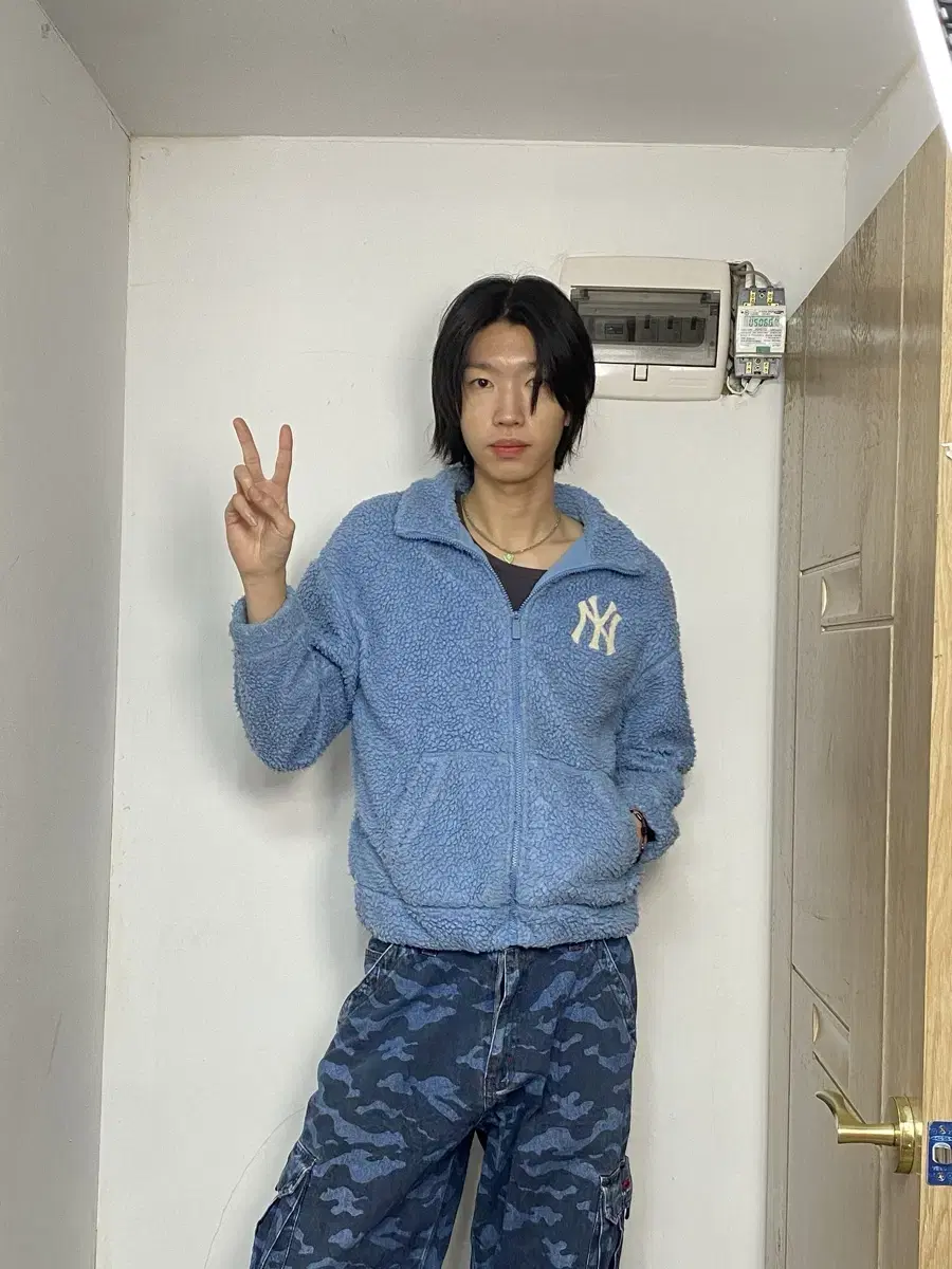 MLB Big Logo Sora Color Fleece Jacket M