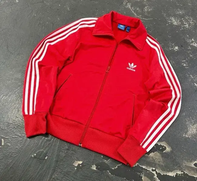 Adidas Red Big Logo Europa Tracktop Jersey Zip Up 90/S