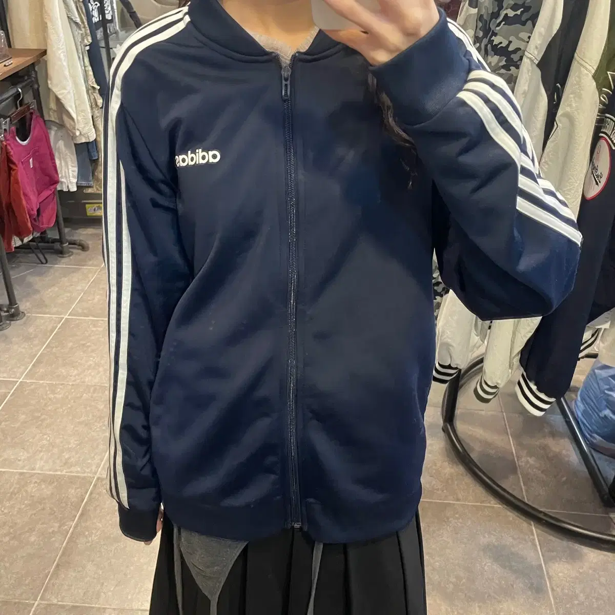 (NO.9) ADIDAS Adidas Vintage Track Top Zip Up Navy