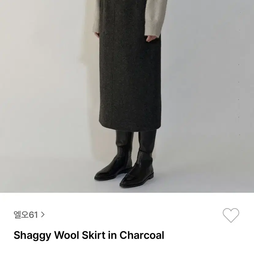 lo61 엘오61 shaggy wool skirt in charcoal