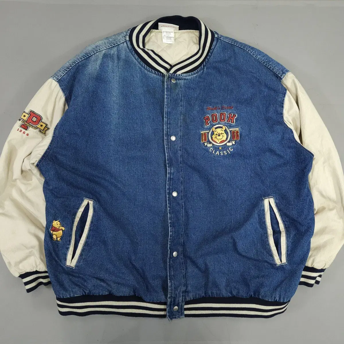 90s Disney Pooh Denim Varsity XXL