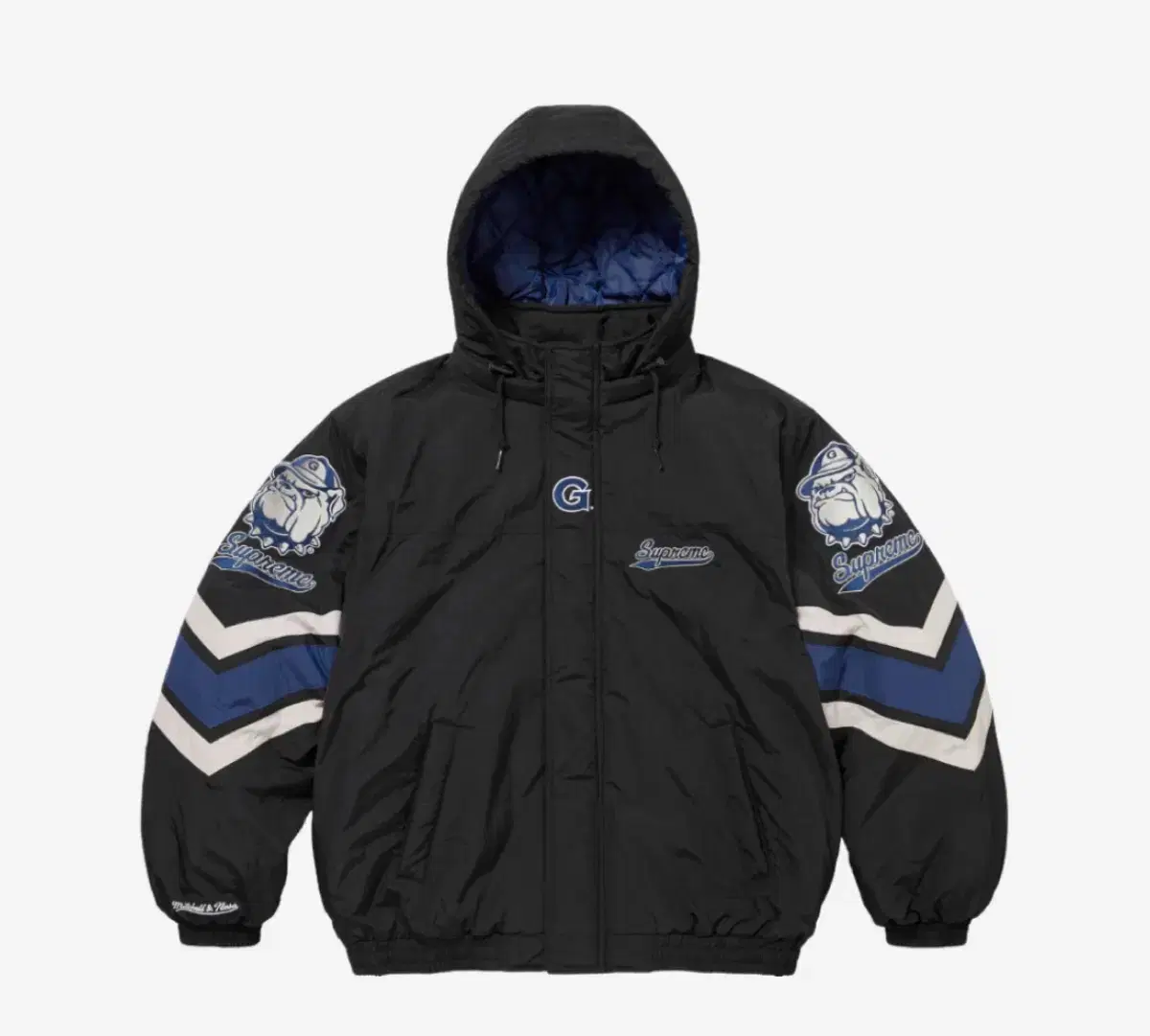 [L] Supreme ncaa Mitchell & Ness Hooded Jacket Black