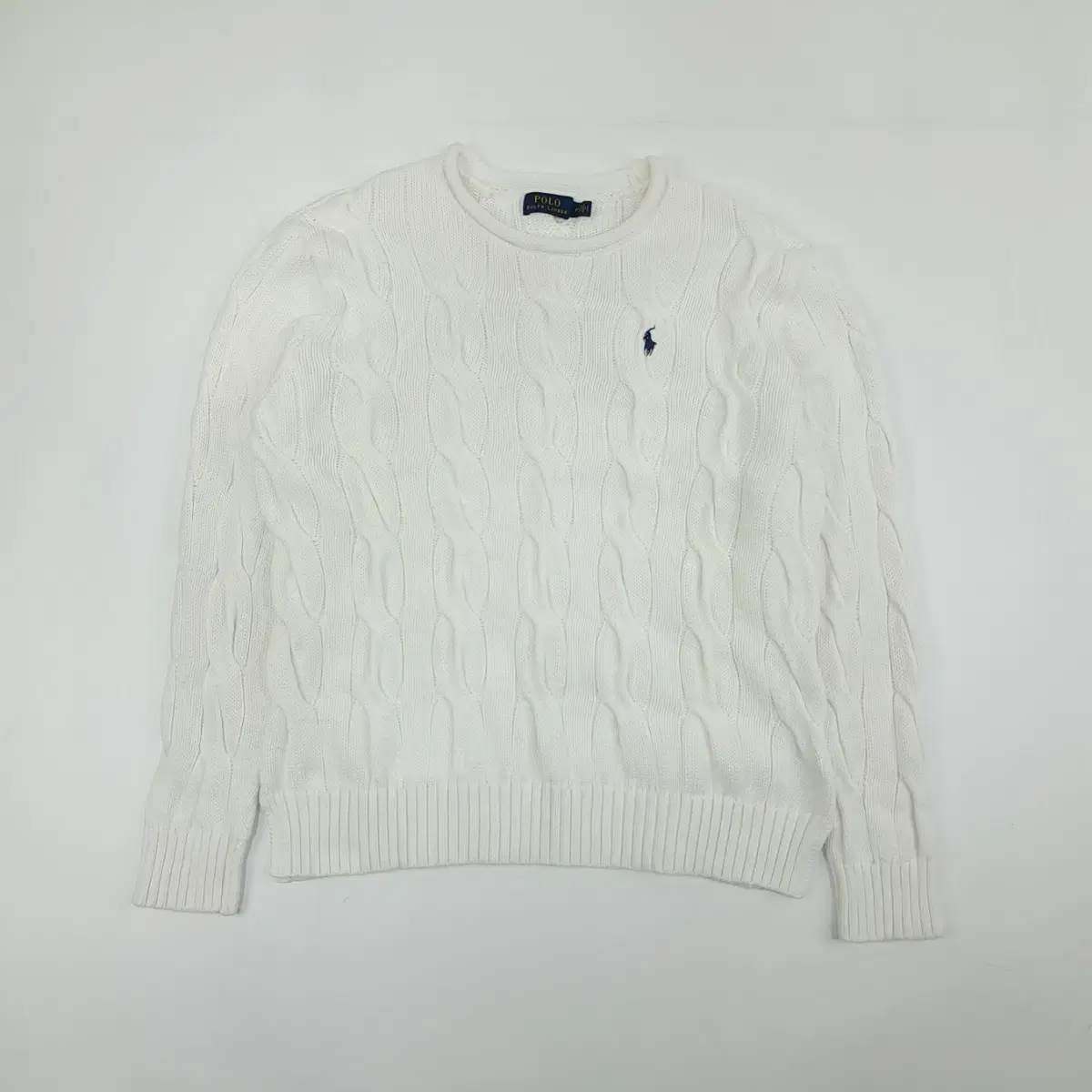 (CS106) M Polo Ralph Lauren Pretzel White Long Sleeve Knit