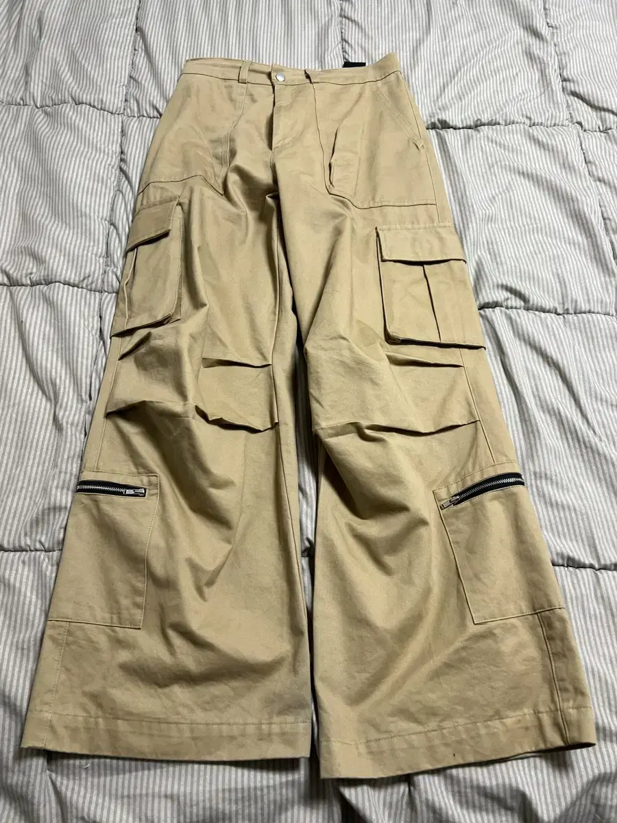 Cinder Multi Wide Cargo Pants Beige 1 size