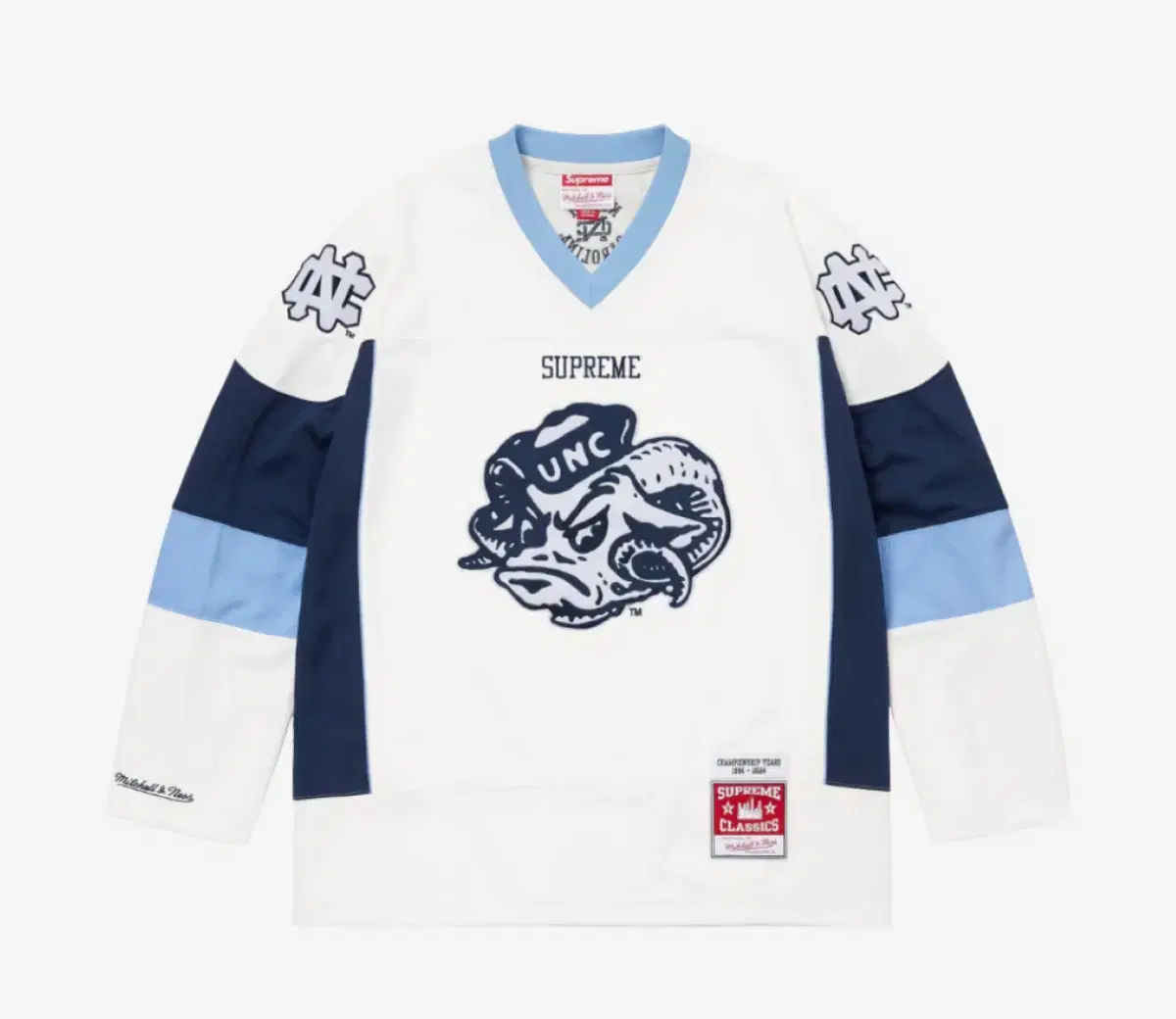 [M] Supreme NCAA Mitchell & Ness Jersey White