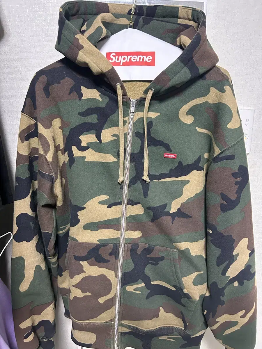 Supreme Small Box Camo Hoodie Zip Up M