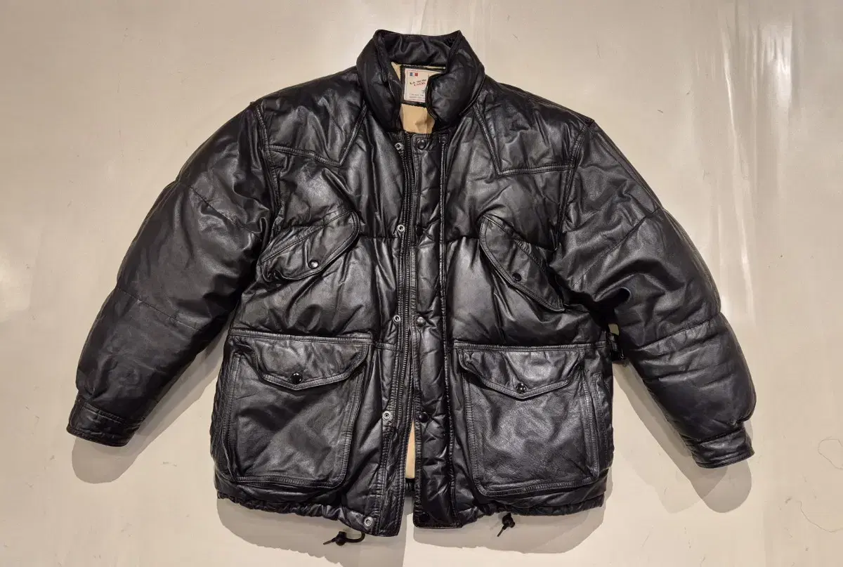 XL>90s La Mode paris Leather Goose Down