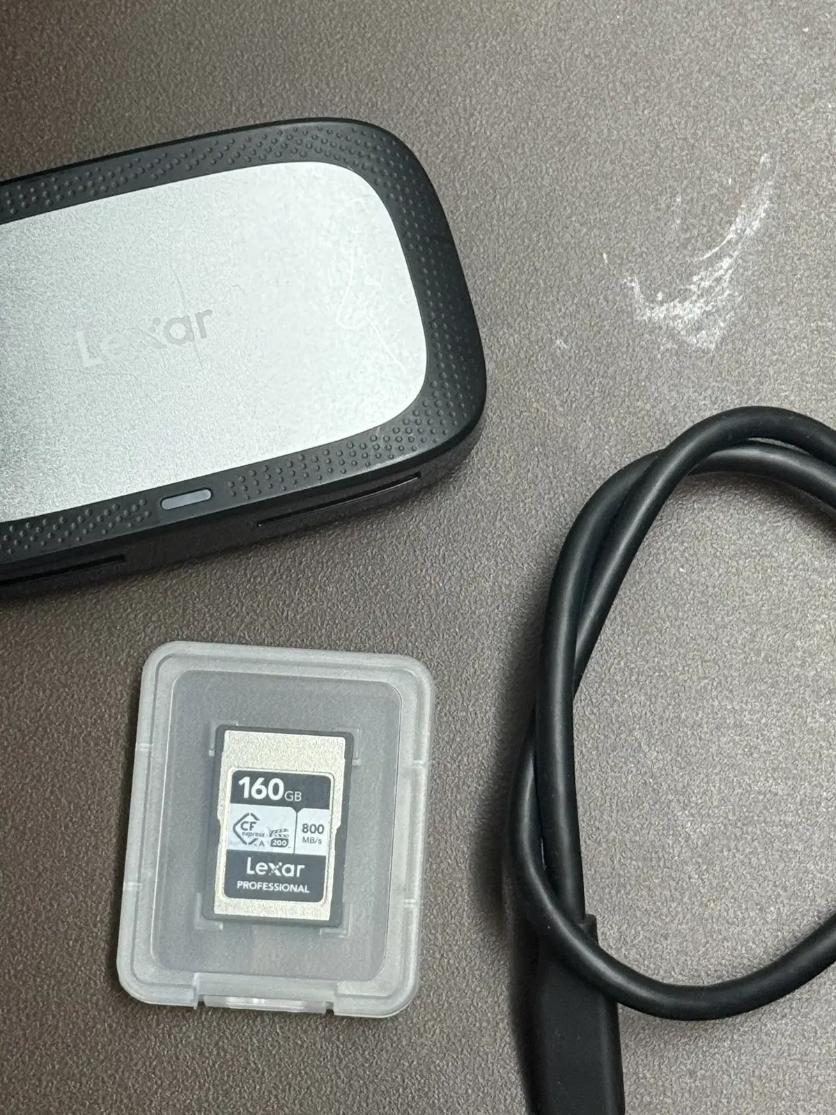 렉사 160gb 실버 Lexar 160gb/800mbs + 리더기