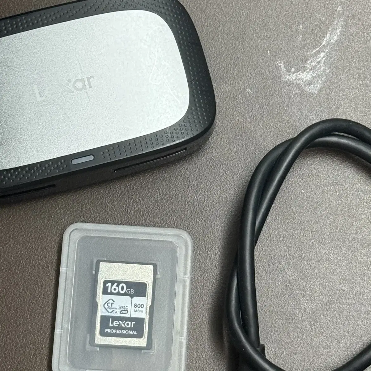 렉사 160gb 실버 Lexar 160gb/800mbs + 리더기