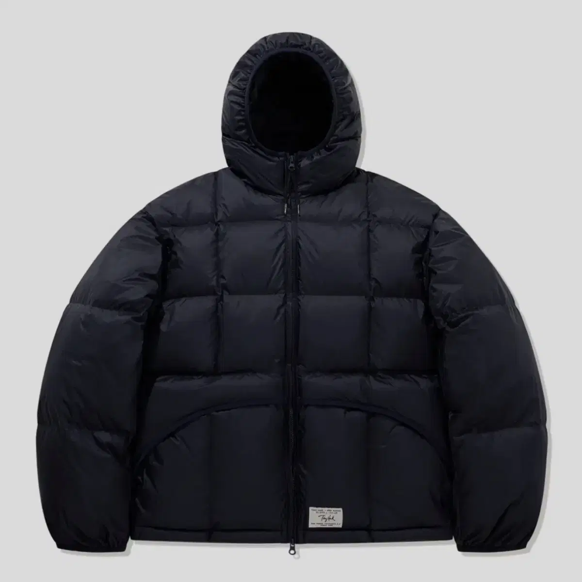 Tonyhawk Square Premium Down Hooded Shortpuffer Navy