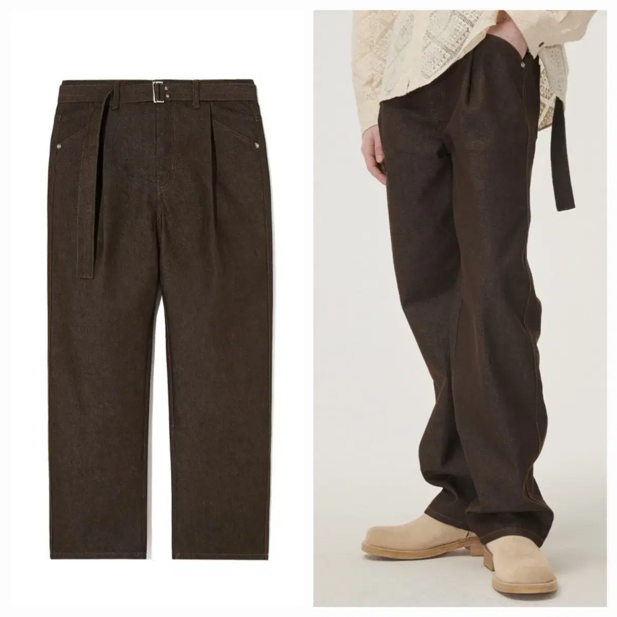 Setter One-Tuck Tailored Belted Pants