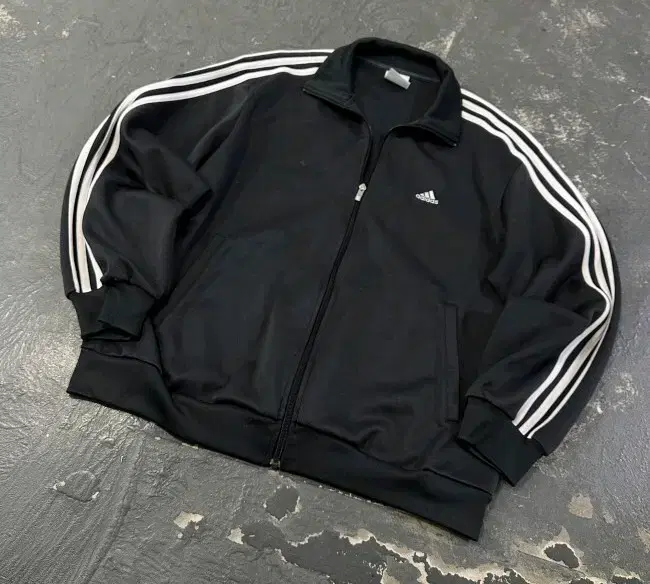 Adidas Black Black Track Top Jersey Zip-Up 110/XXL