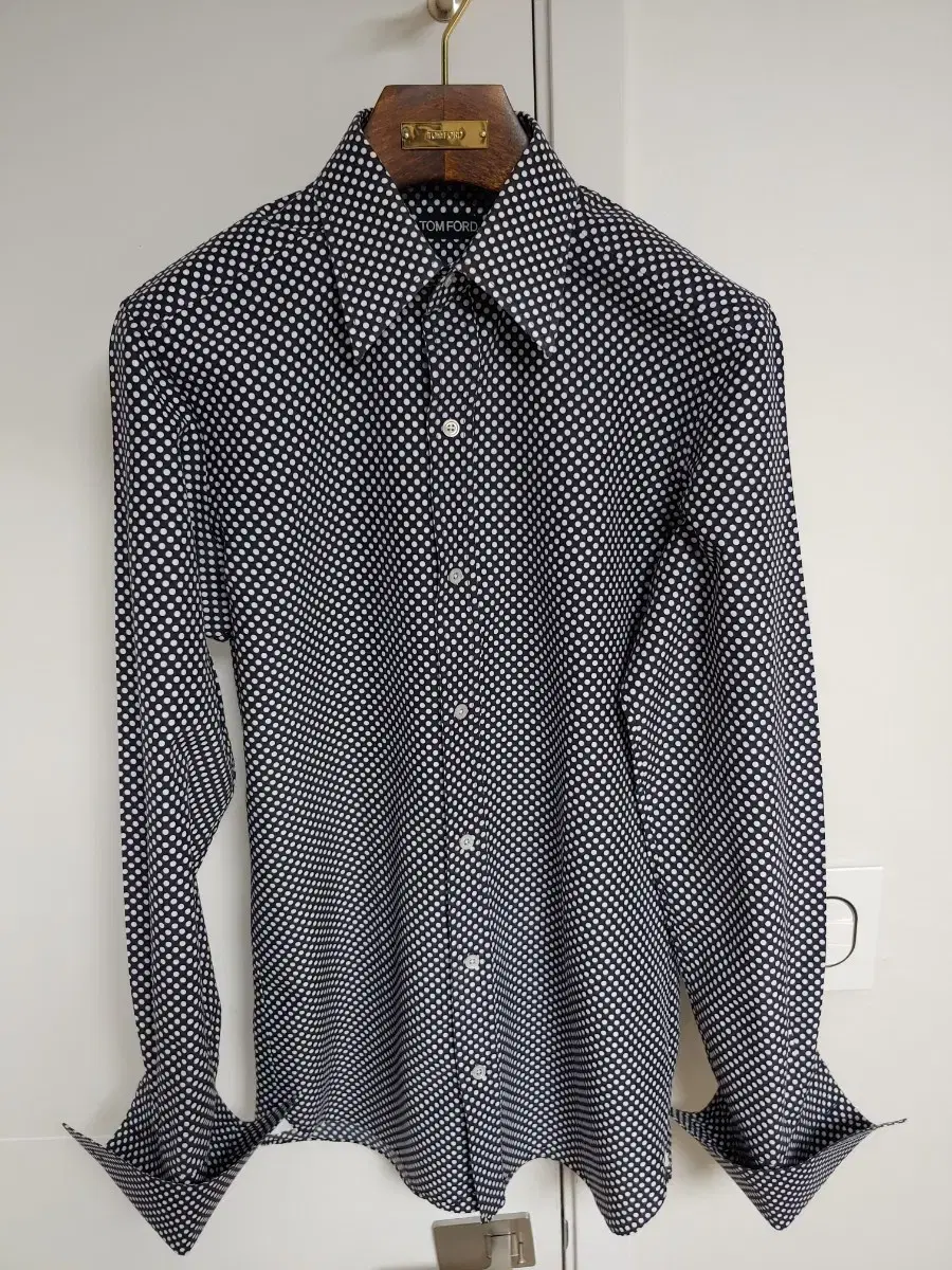 Tom Ford Silk Black and White Dot Shirt